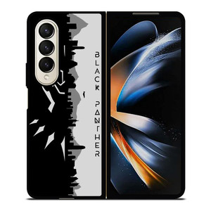 BLACK PANTHER BLACK WHITE FAN ART Samsung Galaxy Z Fold 4 Case Cover