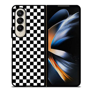 BLACK WHITE CHECKERED Samsung Galaxy Z Fold 4 Case Cover