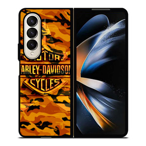HARLEY DAVIDSON CAMO ORANGE Samsung Galaxy Z Fold 4 Case Cover