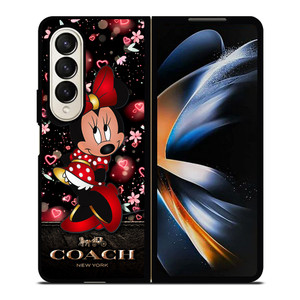 MINNIE MOUSE COACH FLOWERS Samsung Galaxy Z Fold 4 Case Cover