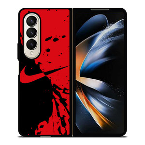 NIKE SWOOSH LOGO RED BLACK Samsung Galaxy Z Fold 4 Case Cover