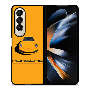 PORSCHE CAR YELLOW Samsung Galaxy Z Fold 4 Case Cover