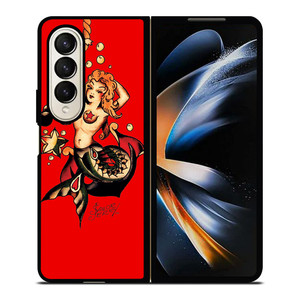 SAILOR JERRY MERMAID TATTOO Samsung Galaxy Z Fold 4 Case Cover SAILOR JERRY MERMAID TATTOO Samsung Galaxy Z Fold 4 Case Cover