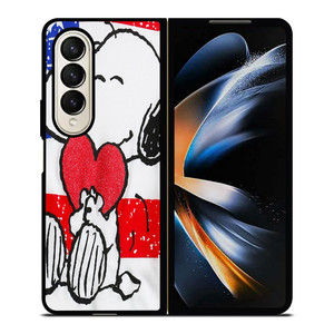 SNOOPY HEARTS AMERICA GIRLS PEANUTS Samsung Galaxy Z Fold 4 Case Cover