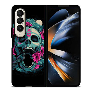 SUGAR SKULL FLOWERS TATTOO Samsung Galaxy Z Fold 4 Case Cover