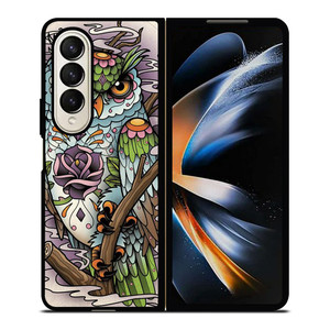 SUGAR SKULL OWL TATTO LOGO Samsung Galaxy Z Fold 4 Case Cover