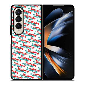 SUPREME RED BLUE PATTERN Samsung Galaxy Z Fold 4 Case Cover SUPREME RED BLUE PATTERN Samsung Galaxy Z Fold 4 Case Cover