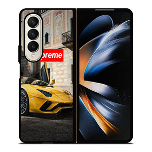 SUPREME YELLOW LAMBORGINI Samsung Galaxy Z Fold 4 Case Cover