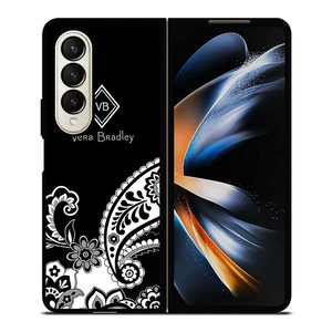 VERA BRADLEY BLACK AND WHITE Samsung Galaxy Z Fold 4 Case Cover