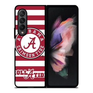 ALABAMA CRIMSON TIDE ROLL A TIDE STRIPE LOGO Samsung Galaxy Z Fold 3 Case Cover