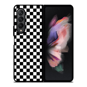 BLACK WHITE CHECKERED Samsung Galaxy Z Fold 3 Case Cover