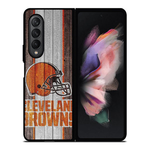 CLEVELAND BROWN WOODEN ICON Samsung Galaxy Z Fold 3 Case Cover