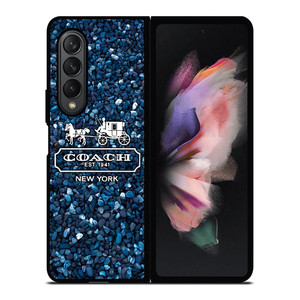 COACH NEW YORK BLUE STONE Samsung Galaxy Z Fold 3 Case Cover