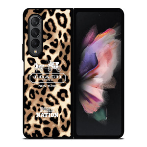COACH NEW YORK PINK NATION LEPOARD Samsung Galaxy Z Fold 3 Case Cover