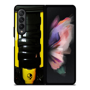 CORVETTE ENGINE YELLOW Samsung Galaxy Z Fold 3 Case Cover