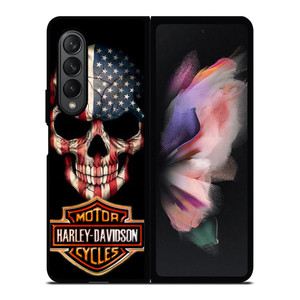 HARLEY DAVIDSON SKULL FLAG Samsung Galaxy Z Fold 3 Case Cover