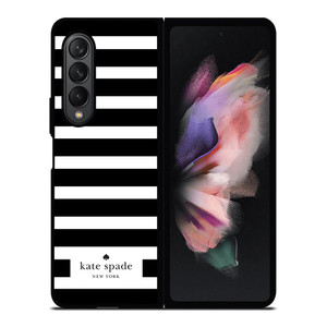 KATE SPADE NEW YORK BLACK WHITE STRIPES Samsung Galaxy Z Fold 3 Case Cover