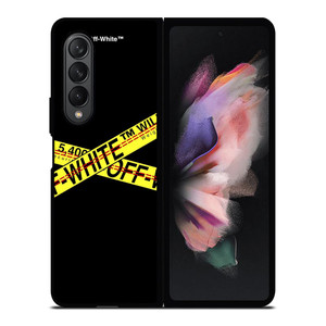 OFF WHITE LOGO STRIP Samsung Galaxy Z Fold 3 Case Cover