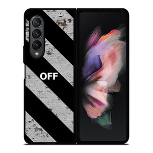 OFF WHITE LOGO STRIPE Samsung Galaxy Z Fold 3 Case Cover OFF WHITE LOGO STRIPE Samsung Galaxy Z Fold 3 Case Cover