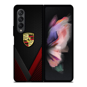 PORSCHE LOGO CARBON Samsung Galaxy Z Fold 3 Case Cover PORSCHE LOGO CARBON Samsung Galaxy Z Fold 3 Case Cover