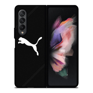PUMA LOGO BLACK LEATHER Samsung Galaxy Z Fold 3 Case Cover PUMA LOGO BLACK LEATHER Samsung Galaxy Z Fold 3 Case Cover