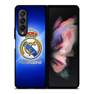 REAL MADRID LOGO BLUE LIGHT Samsung Galaxy Z Fold 3 Case Cover REAL MADRID LOGO BLUE LIGHT Samsung Galaxy Z Fold 3 Case Cover
