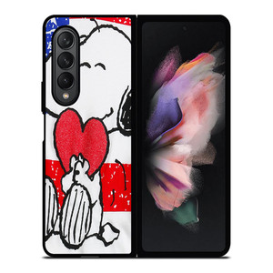 SNOOPY HEARTS AMERICA GIRLS PEANUTS Samsung Galaxy Z Fold 3 Case Cover