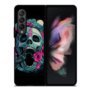 SUGAR SKULL FLOWERS TATTOO Samsung Galaxy Z Fold 3 Case Cover SUGAR SKULL FLOWERS TATTOO Samsung Galaxy Z Fold 3 Case Cover
