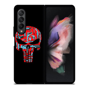 THE PUNISHER SKULL RED BLUE ARTWORK Samsung Galaxy Z Fold 3 Case Cover