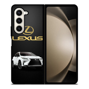 LEXUS WHITE CAR GOLD LOGO Samsung Galaxy Z Fold 5 Case Cover