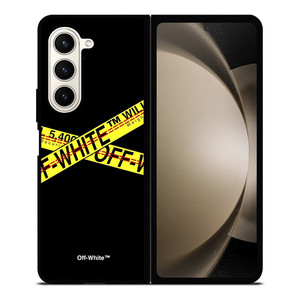 OFF WHITE LOGO POLICE LINE Samsung Galaxy Z Fold 5 Case Cover