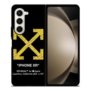 OFF WHITE YELLOW LOGO X APPLE Samsung Galaxy Z Fold 5 Case Cover