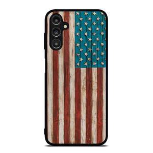 AMERICAN FLAG USA WOOD 2 Samsung Galaxy A14 Case
