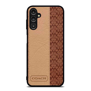 COACH NEW YORK BROWN LEATHER Samsung Galaxy A14 Case COACH NEW YORK BROWN LEATHER Samsung Galaxy A14 Case