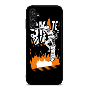 SKULL SKATE OR DIE ORANGE ARTWORK Samsung Galaxy A14 Case