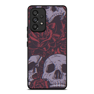 BLACK SKULLS AND ROSES Samsung Galaxy A53 Case BLACK SKULLS AND ROSES Samsung Galaxy A53 Case