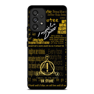 PANIC AT THE DISCO LOGO GOLD Samsung Galaxy A53 Case PANIC AT THE DISCO LOGO GOLD Samsung Galaxy A53 Case
