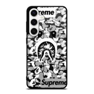 BAPE SHARK LOGO SUPREME BLACK WHITE Samsung Galaxy S24 Case BAPE SHARK LOGO SUPREME BLACK WHITE Samsung Galaxy S24 Case