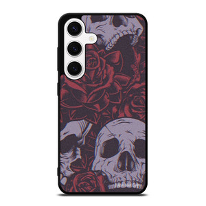 BLACK SKULLS AND ROSES Samsung Galaxy S24 Case BLACK SKULLS AND ROSES Samsung Galaxy S24 Case