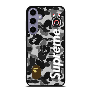 BAPE CAMO SHARK LOGO X SUPREME Samsung Galaxy S24 Plus Case