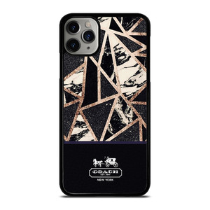 COACH NEW YORK GOLD BLACK TEXTURE iPhone 11 Pro Max Case