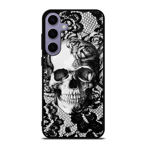 SKULL ON BLACK LACE Samsung Galaxy S24 Plus Case