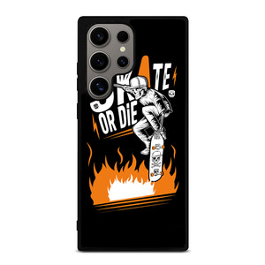 SKULL SKATE OR DIE ORANGE ARTWORK Samsung Galaxy S24 Ultra Case