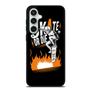 SKULL SKATE OR DIE ORANGE ARTWORK Samsung Galaxy S23 FE Case