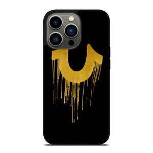 TRUE RELIGION GOLD BLACK LOGO iPhone 13 Pro Case TRUE RELIGION GOLD BLACK LOGO iPhone 13 Pro Case
