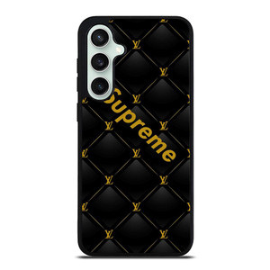 SUPREME BLACK PATTERN GOLD Samsung Galaxy S23 FE Case