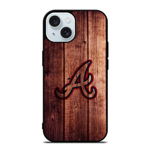 ATLANTA BRAVES LOGO WOOD INITIAL iPhone 15  Case Cover