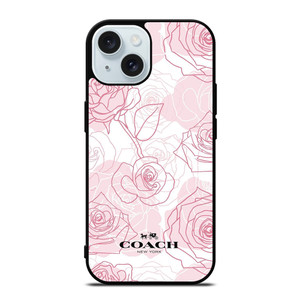 COACH NEW YORK PINK ROSES iPhone 15  Case Cover COACH NEW YORK PINK ROSES iPhone 15  Case Cover