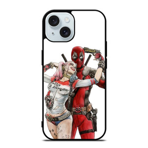 ICONIC DEADPOOL HARLEY QUINN iPhone 15 Case Cover ICONIC DEADPOOL HARLEY QUINN iPhone 15 Case Cover