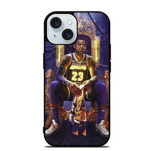 LEBRON JAMES LAKERS KING SITDOWN iPhone 15 Case Cover LEBRON JAMES LAKERS KING SITDOWN iPhone 15 Case Cover